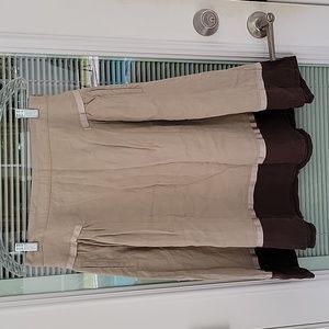 Linen Skirt Sz US 6 Tan & Brown